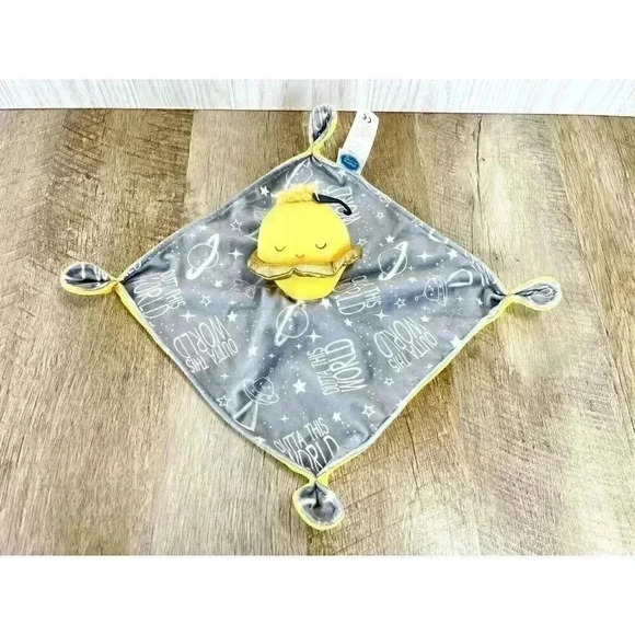 Mary Meyer Space Planet Outta This World Lovey Security Blanket Gray Yellow Gold - Picture 2 of 7